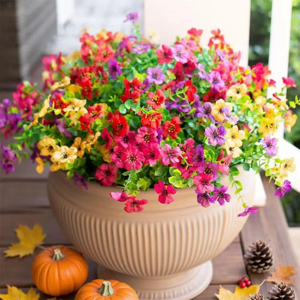 Künstliche Plastikblumen, künstliche Eukalyptus-Pflanze, Hochzeits-Brautstrauß, Weihnachtsdekoration, Vase für Zuhause, Fensterbank, Bonsai, Festival