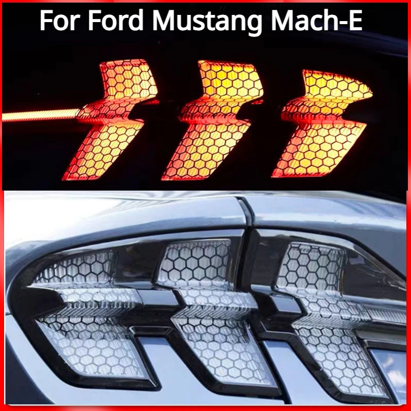 For Ford Mustang Mach-E Tail Light Sticker Honeycomb Cellular Decorative Lamp Stickers Car Modification Accessories 2023