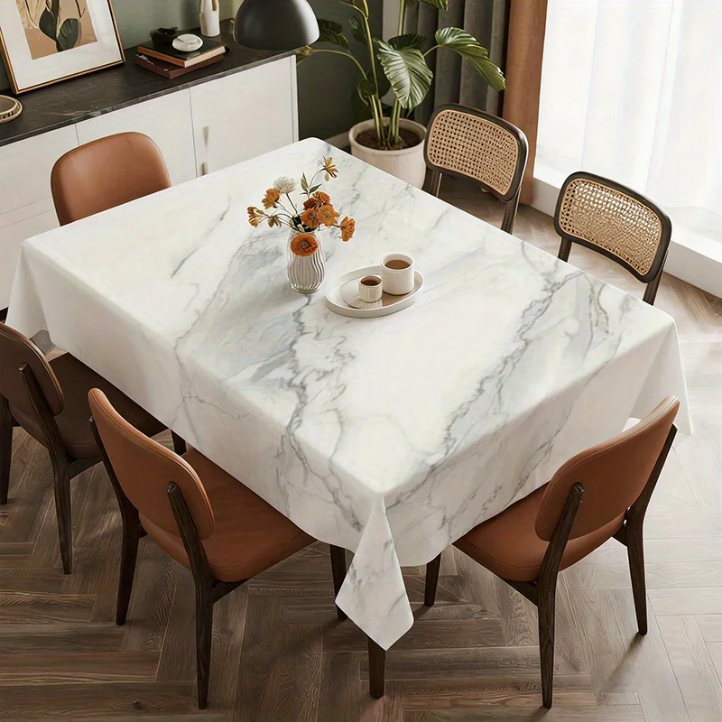 One elegant marble tablecloth - modern grey marble texture, machine washable table cover, suitable for the dining tablezyc