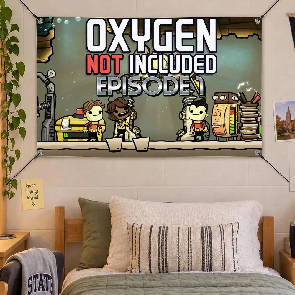Game Survival Oxygen Not Included Flags Decorative Flag Banner Indoor Bedroom Dorm Gaming Room Wall Party Club Decor Fan Gift