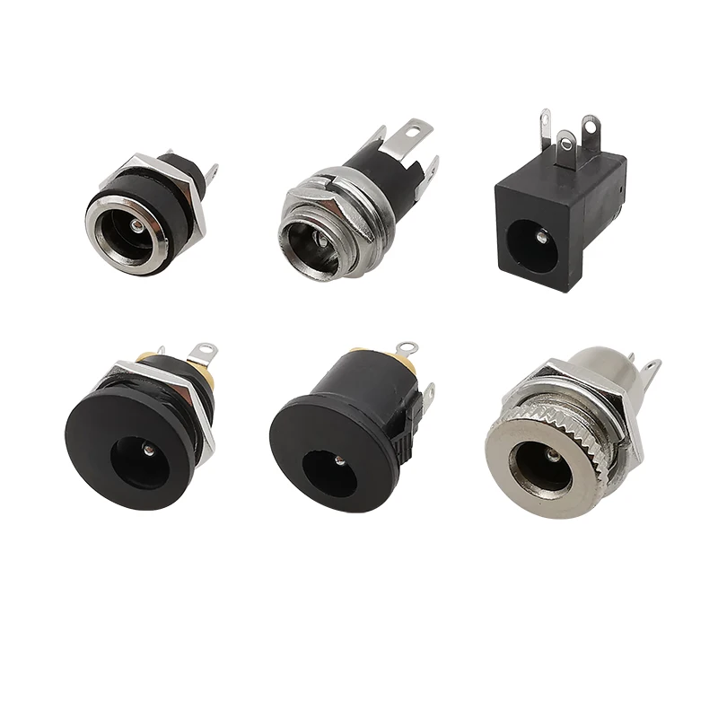 10 sztuk/partia 5.5x2.1mm DC Power żeńskie gniazdo typu jack wtyczki złącze do montażu panelowego DC-022B/DC-025M/DC-005/DC-022/DC-022K/DC-099