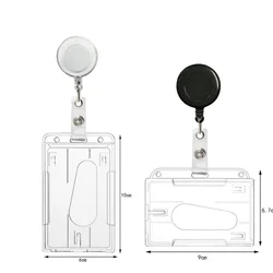 1PC Double Credit Card Clear Plastic ID Badge Card Holder for Bank Cards Protector Transparent Cardholder Card Cover