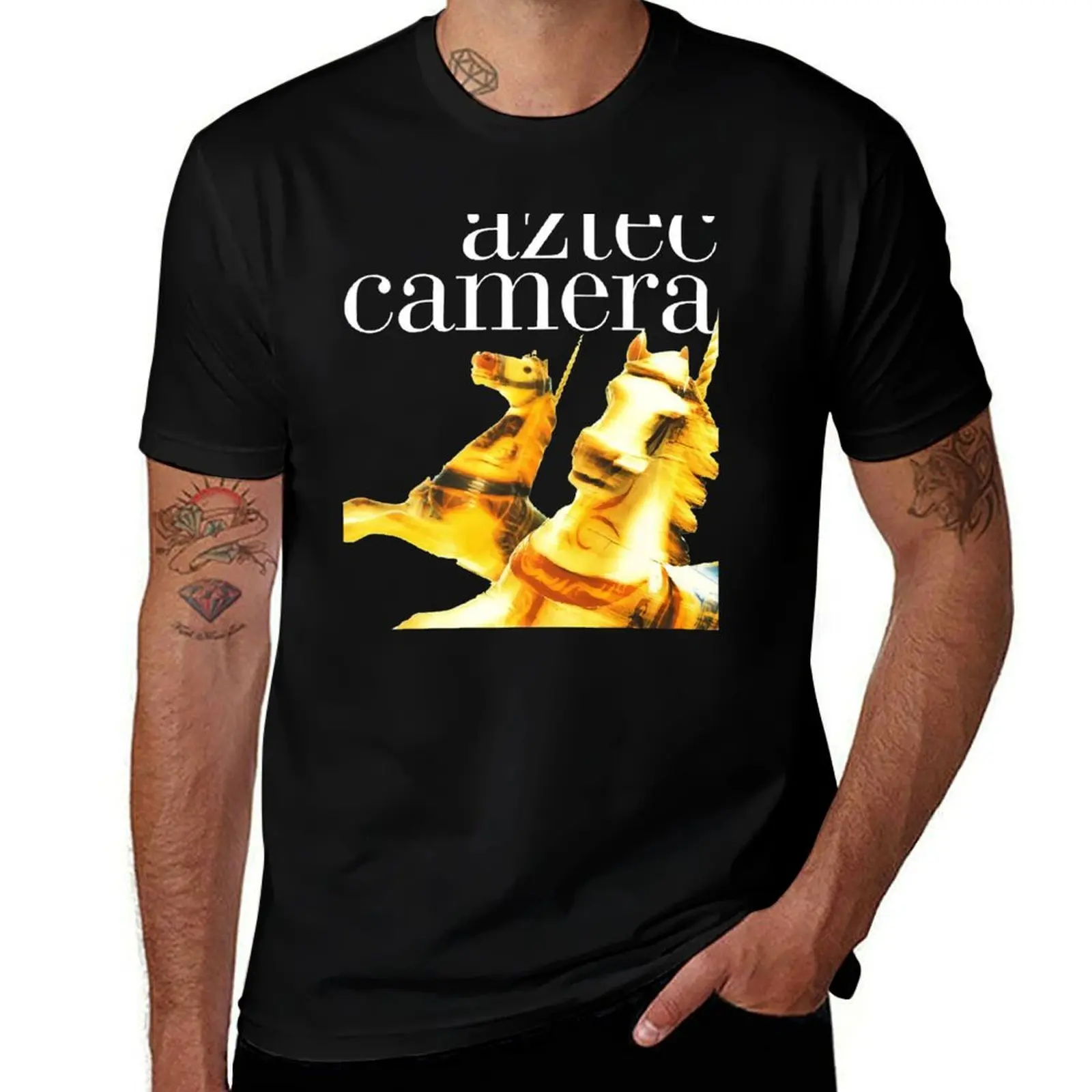 new original Retro band art t t Camera- shirt plain album 80's wave T-Shirt punk man design man shirts funny Aztec