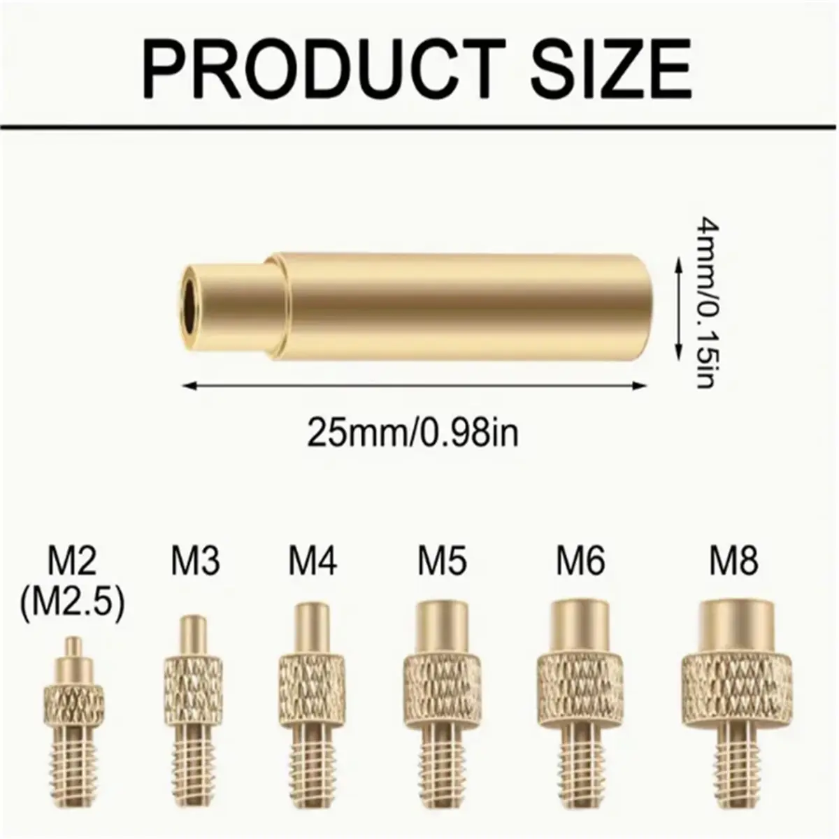 Brass Thread Embedded Kit Heat Insertion Tool Modify Finishing for 3D Printer Soldering Iron (16pcs)