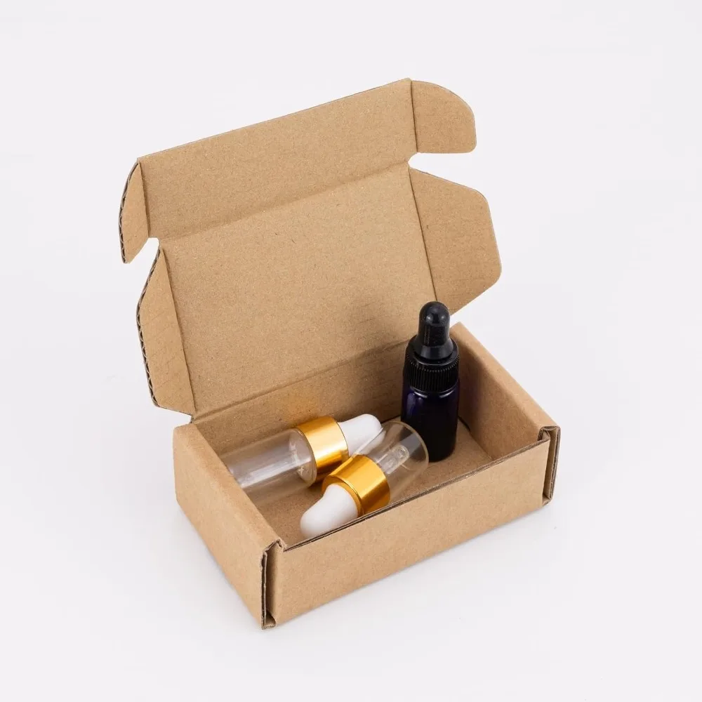 50 Pack Kraft Paper Boxes, Foldable Rectangular Box for Shipping & Storage, Brown, 3.62x1.98x1.02 in