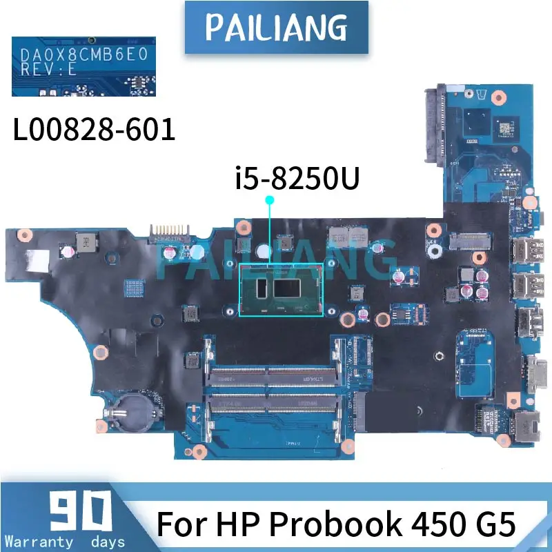 For HP Probook 450 G5 i5-8250U Laptop Motherboard L00828-601 DA0X8CMB6E0 SR3LA DDR4 Notebook Mainboard