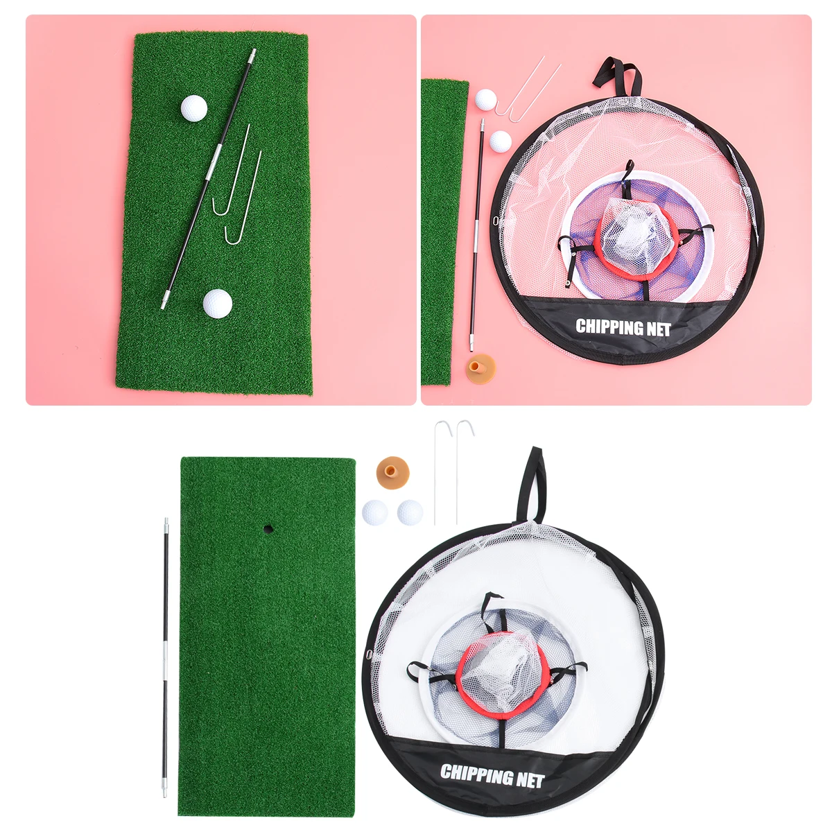 

Portable Chipping Practice Net Golf Beginners Durable Metal Frame Indoor Outdoor Training Aid Instant Pop-Up Foldable
