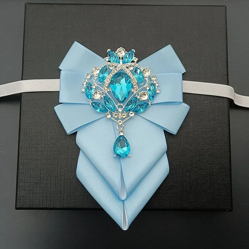 Handmade Bow Tie Luxury Rhinestones Ribbon Men’s Wedding Shirt Accessories Collar Flower High-end Original Jewelry Gifts for Men