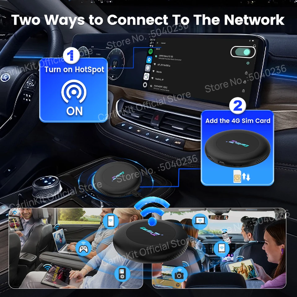 CarlinKit 8G+128GB Android 15 Ultra2 CarPlay Ai Box Wireless