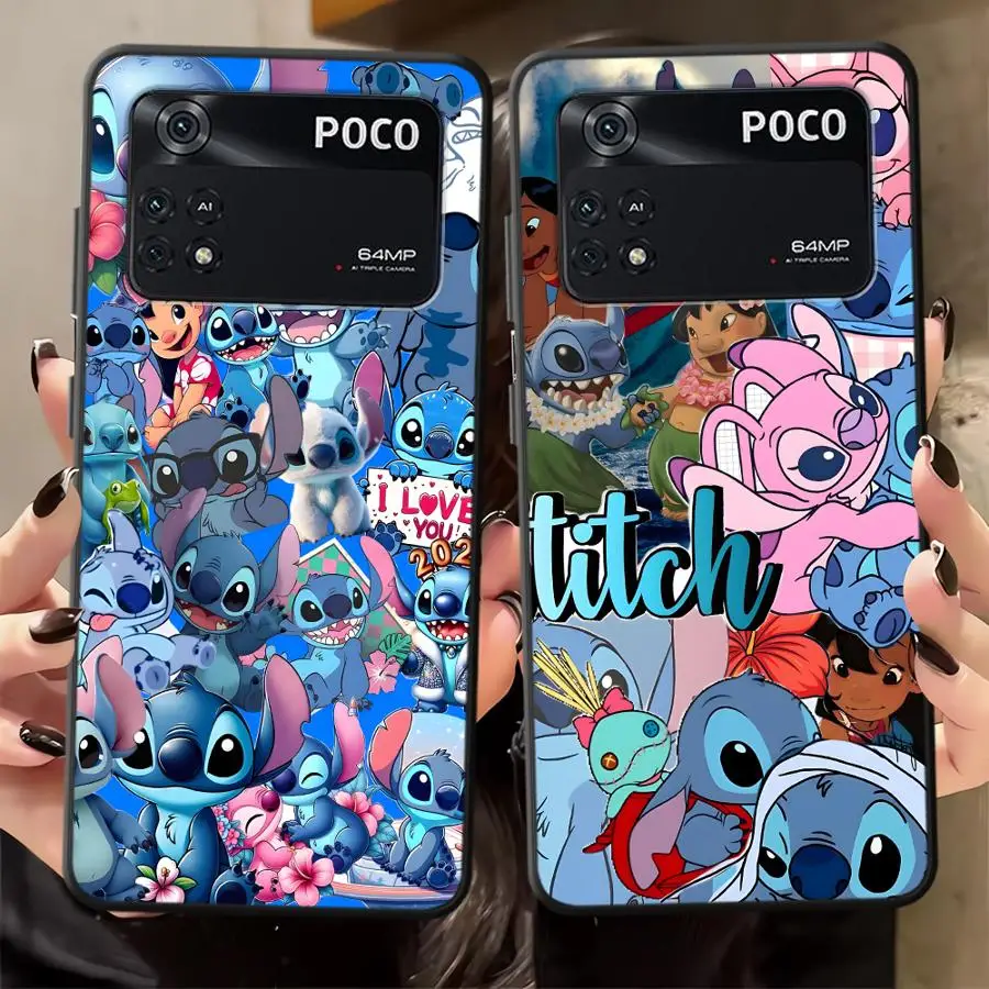 Чехол для Xiaomi Poco X3 X4 X5 C65 M5 C50 C51 F3 F4 F5 M3 M4 Pro с мягкой задней крышкой телефона Disney Cartoon Stitch Art