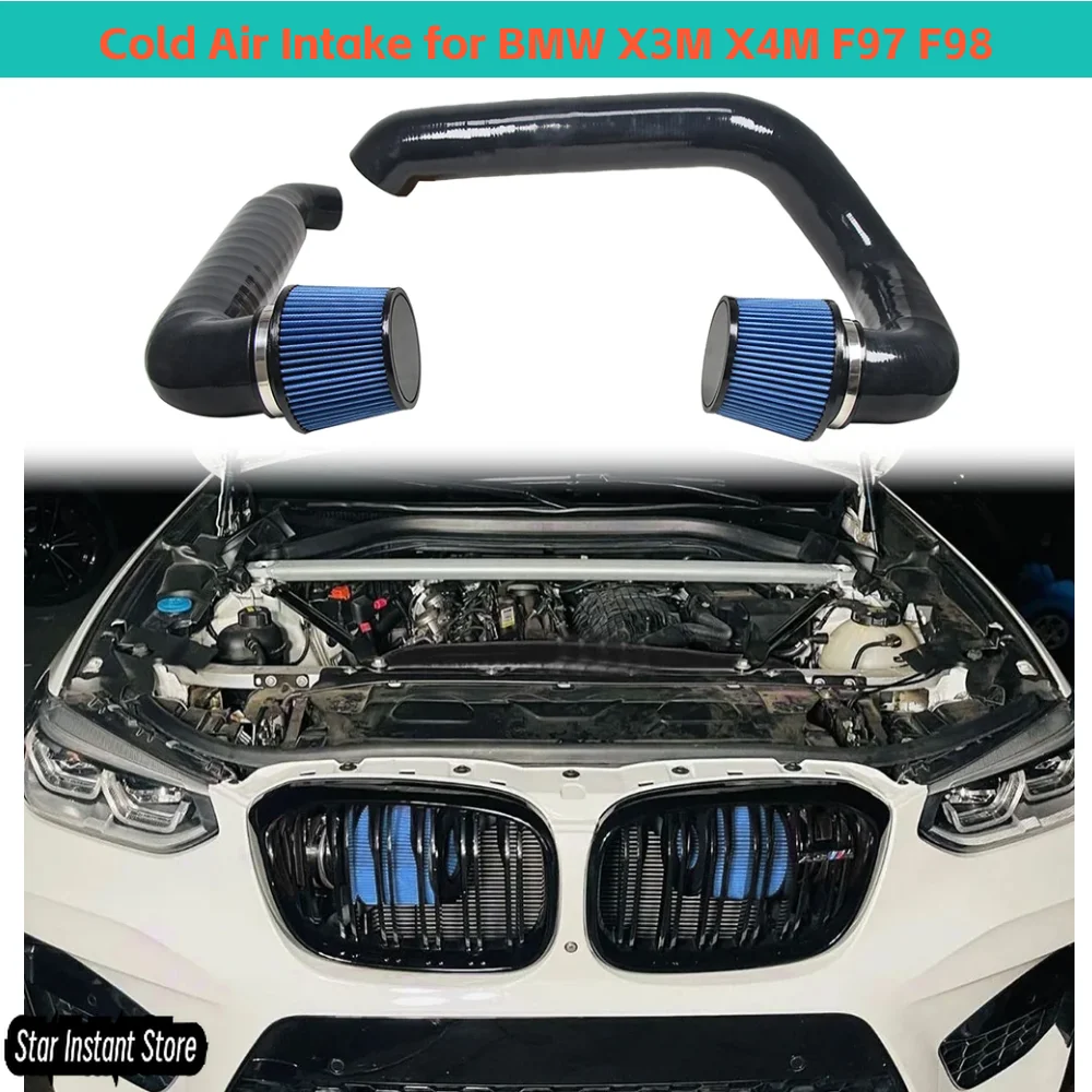 

Переднее крепление на впуске холодного воздуха для двигателя BMW X3M X4M F97 F98 2019-2025 S58 — силиконовые впускные трубы