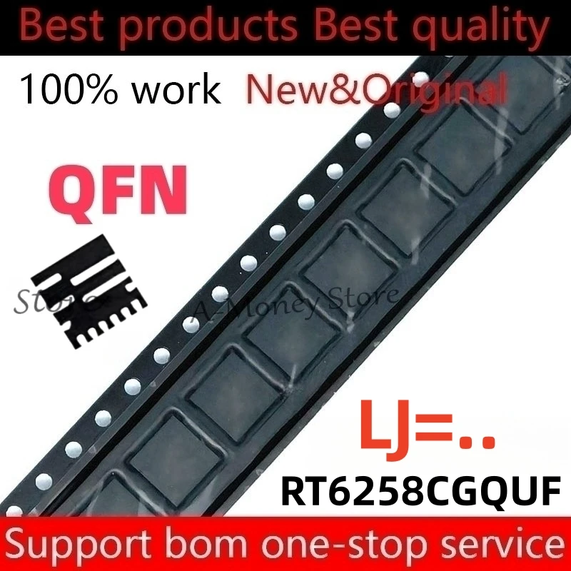 

(2-10pcs)RT6258CG RT6258C RT6258CGQUF For Code: LJ=.. QFN-12