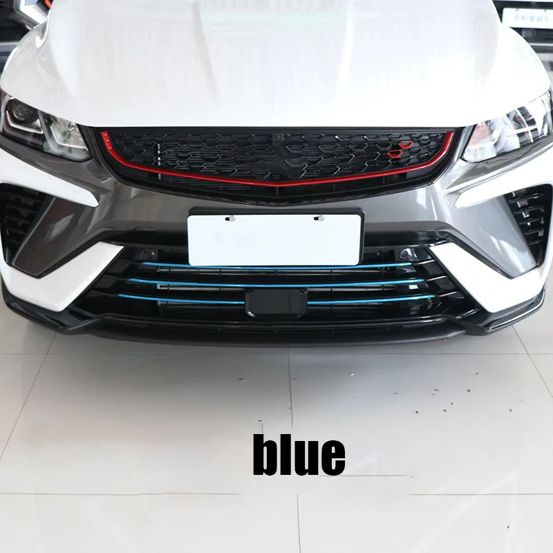 Lower grille decoration bright strip PVC material car exterior decoration for Geely Coolray SX11 2023 2022 2021 2019