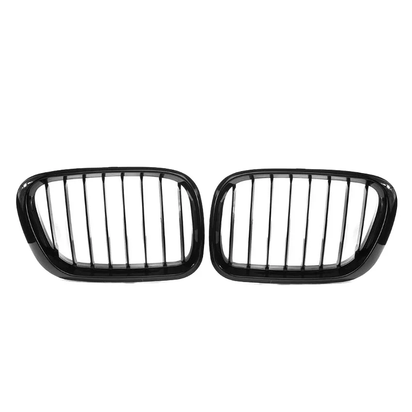 Car Front Grille Grill L&R Hood Bumper Kidney Grilles Gloss Black for -BMW E53 X5 1999 2000 2001 2002 2003 Pre-Facelift