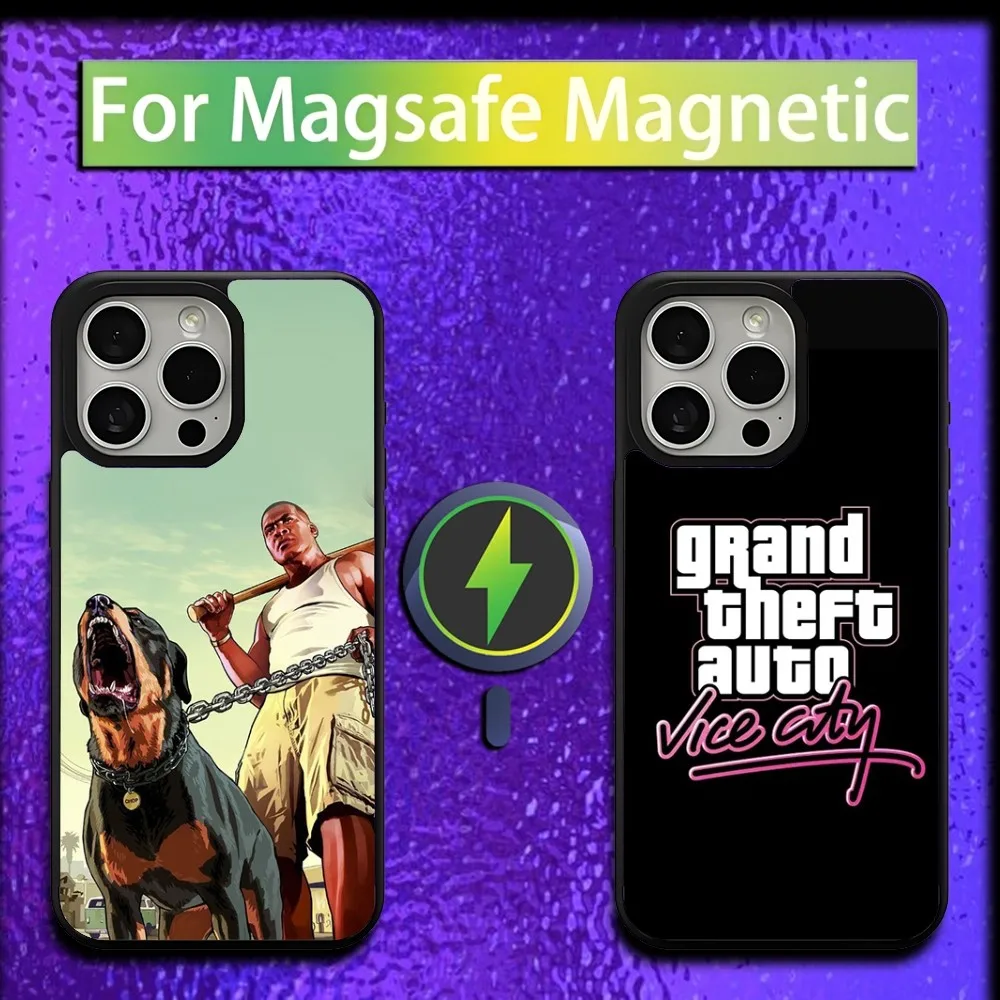 

Game City G-GTA6 G-GTA5 Phone Case For iPhone 16,15,14,13,12,11,Plus,Pro,Max,Mini Magsafe Magnetic Wireless Charging