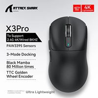 ATTACK SHARK X3/X3PRO Wireless Gaming Mouse, 26K DPI, Tri-Mode (Wired/2.4GHz/Bluetooth), Lightweight, PAW3395 Sensor for Gamers