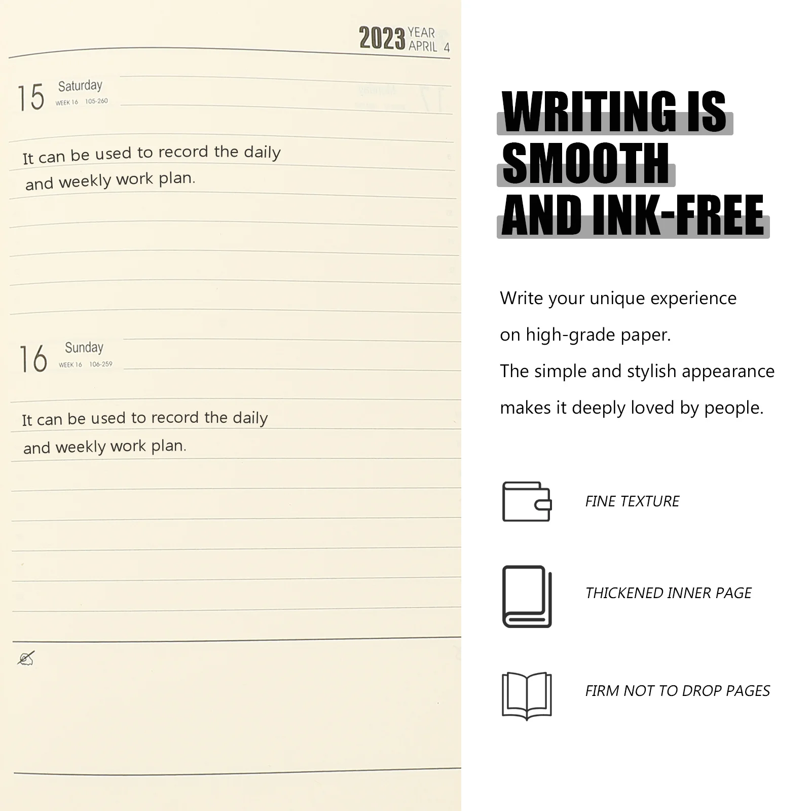 

Notebook Schedule Daily Planner Black Organizer School Agenda Household Planner Book Multi Function Academic Use Student Teacher