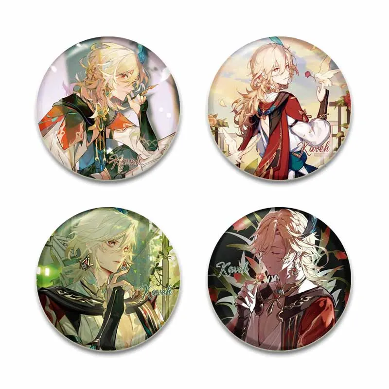 Anime Genshin broche de impacto Pin Cosplay Kaveh lindo insignia de dibujos animados broches hechos a mano broches de hojalata accesorios joyería regalo