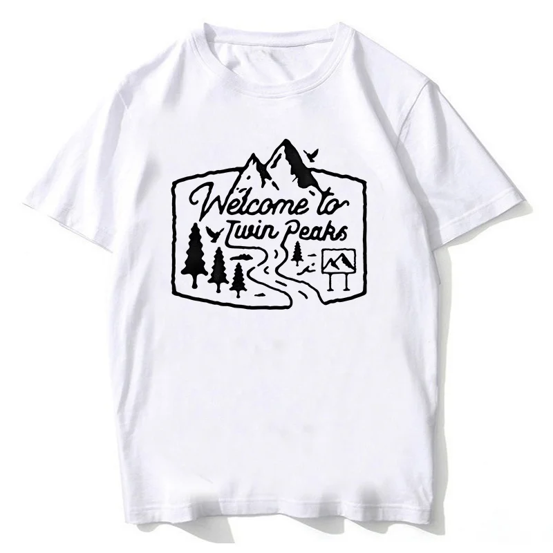Twin Peak t shirt female baddie cheap korean fashion aesthetic Psychedelic t shirt streetwear grunge meme emo summer
