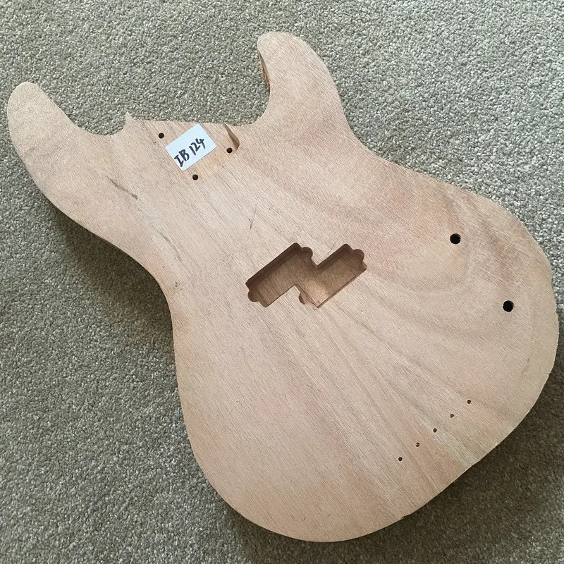 IB124 Custom Electric Bass Unfinished Precision Bass Body in Solid Mahogany for 4 or 5 String Replace and DIY