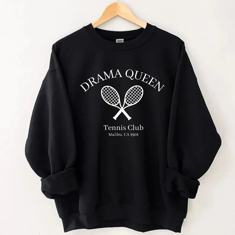 American Vintage Tennis Club Letters Printed Y2K Sweatshirts Loose Cotton Long Sleeve 2024 Autumn Pullover Street Fashion Jumper