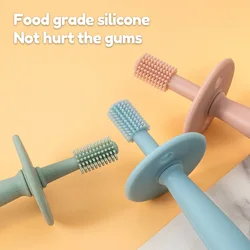 Bebê escova de dentes macia bpa livre silicone infantil dente limpo escova de grau alimentício silicone bebes cuidados de saúde oral itens do miúdo