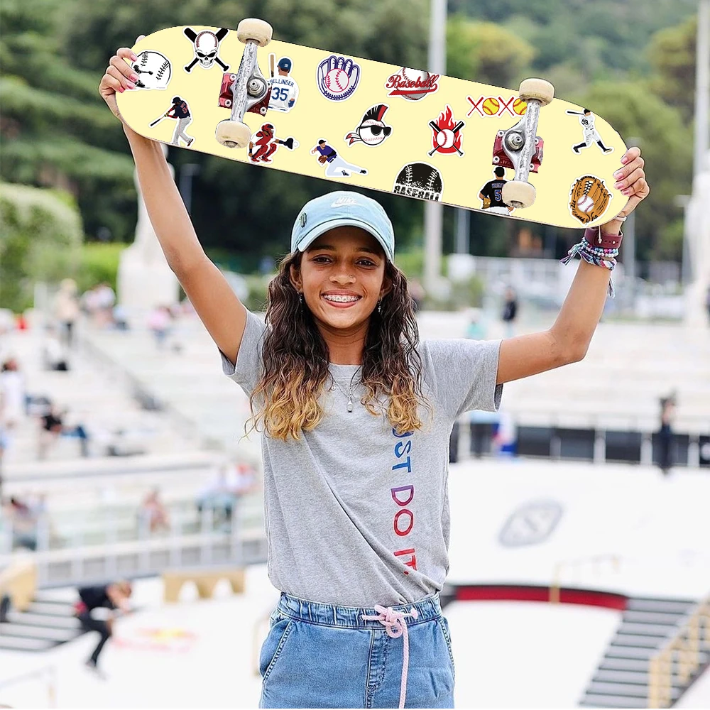 52 قطعة ملصقات البيسبول الرياضية الكلاسيكية الكرتون الكتابة على الجدران ملصق مائي DIY كتيب الهاتف الأمتعة خوذة دراجة ملصق للمراهقين هدية