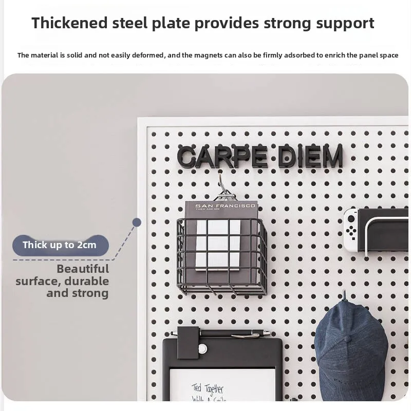 Round Hole Hole Board Wall Shelf Shelf Stainless Steel Display Storage Jewelry Hardware Tools Universal Hanging Board Wall