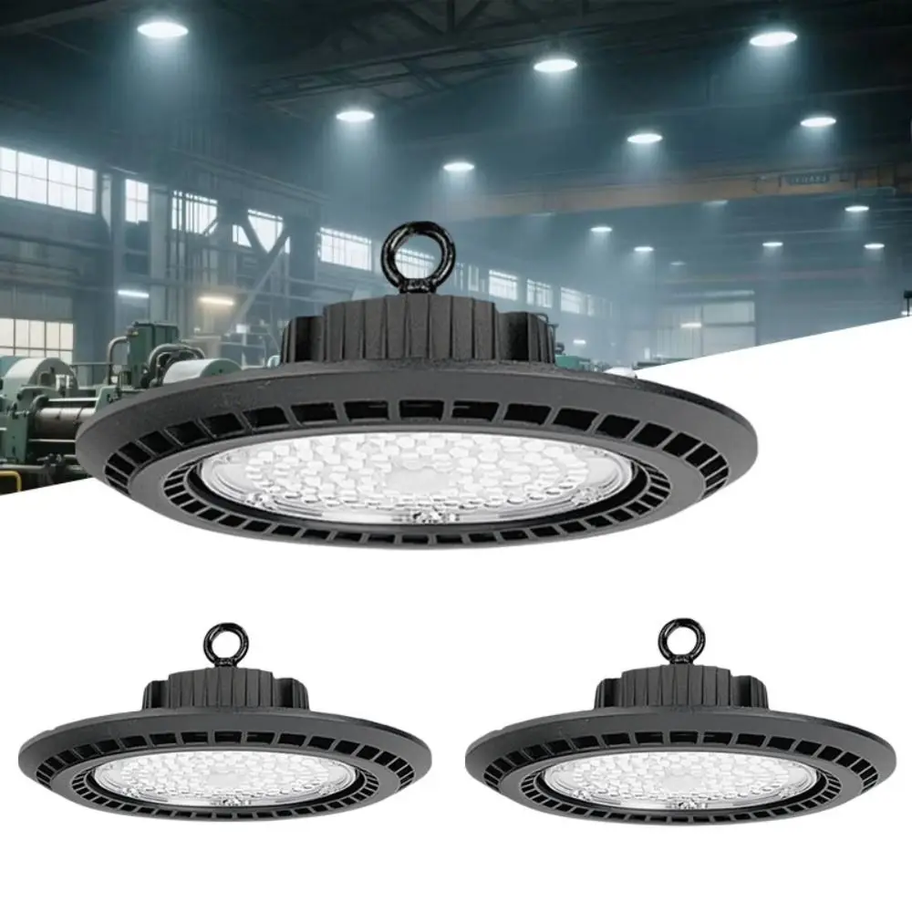 Luz LED de alta bahía UFO de 1000W/150W/200W IP65, resistente al agua, larga vida útil, luz LED Industrial UFO, aleta de aluminio fundida a presión