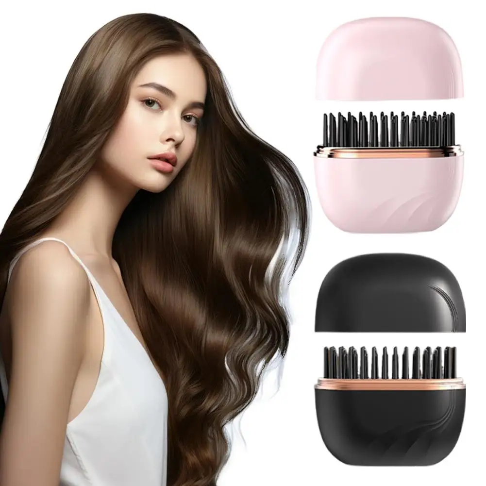 

Portable Hair Styling Hair Straightener Mini Longlasting Fluffy Home Straight Hair Comb Wireless Negative Ion Straight Hair Comb