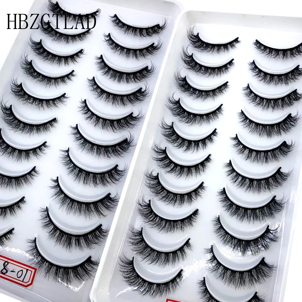 

HBZGTLAD Multi style 500 Pairs Thick Eyelashes Natural False Eye Mink Lashes Soft Fake Eyelash Wispy Makeup Faux Cils Maquiagem