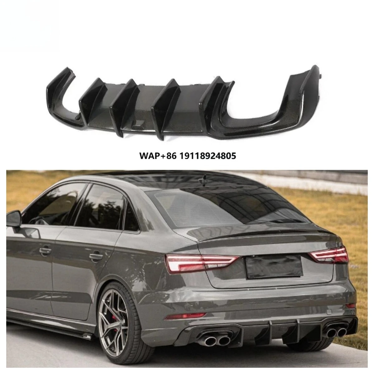 

Задний диффузор из углеродного волокна KB Style для заднего диффузора S3 A3 Sline 17-18