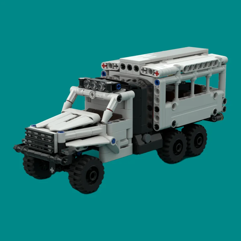 530개 부품 MOC 맞춤형 테크닉 6x6 자동차 하우스 모델 블록 기술 조립 창의적 DIY 장난감 생일 선물