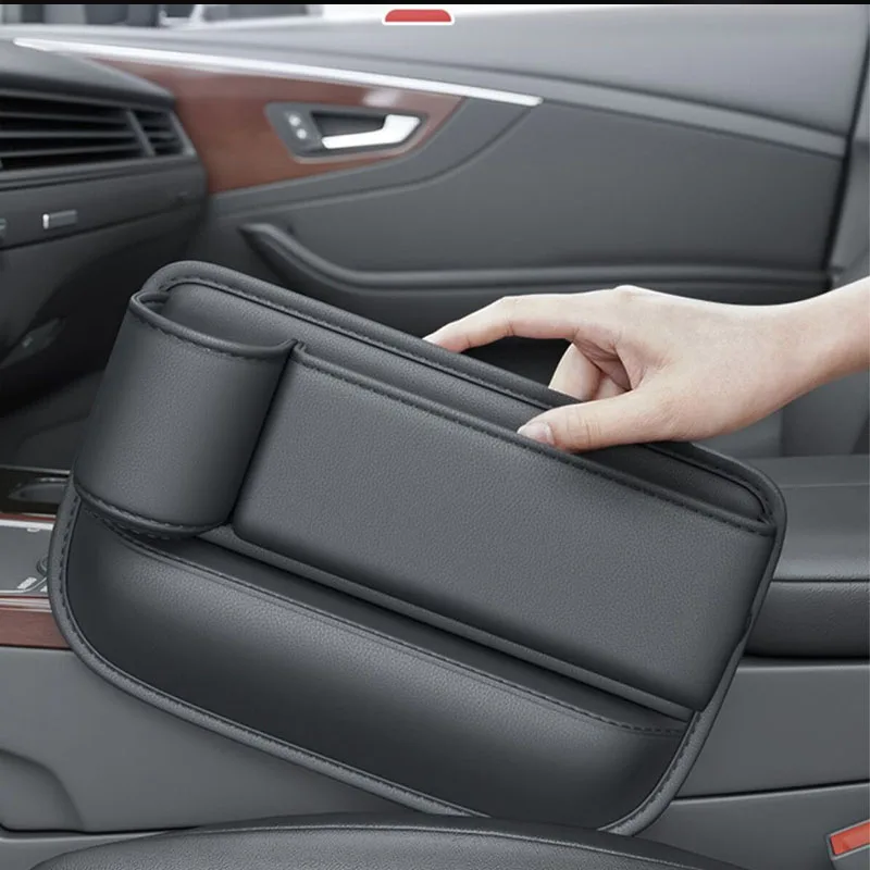 1/2pcs Multifunction Seat Gap Storage Bag for Car Seat Gap Filler with Cup Holder PU Leather Car Interior Crevice Organizers Box