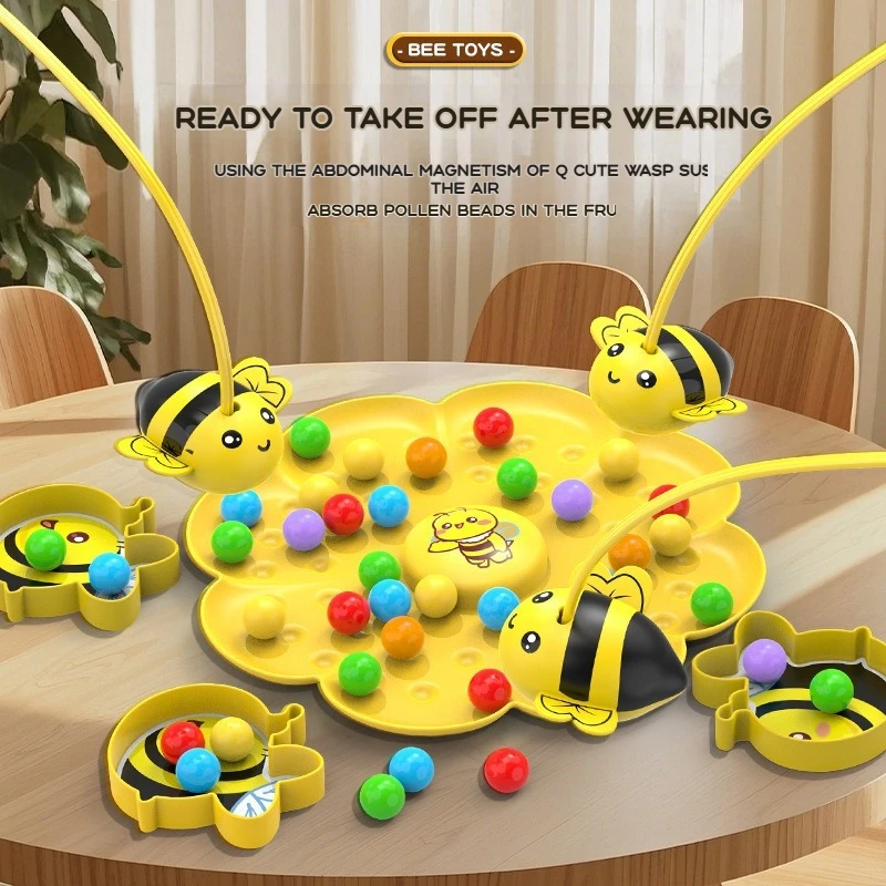 Little Bumblebee Multifunctional Board Game Puzzle Fishing Toys Interactive Educational Toys For Kids Christmas Gift Family Game