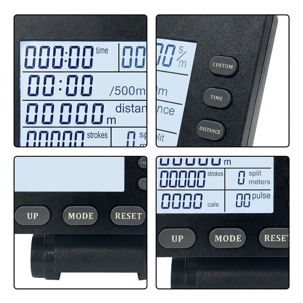 Air Resistance Rowing Machine Monitor Console with LCD Screen for Time Distance Strokes Calories and Heart Rate Tracking