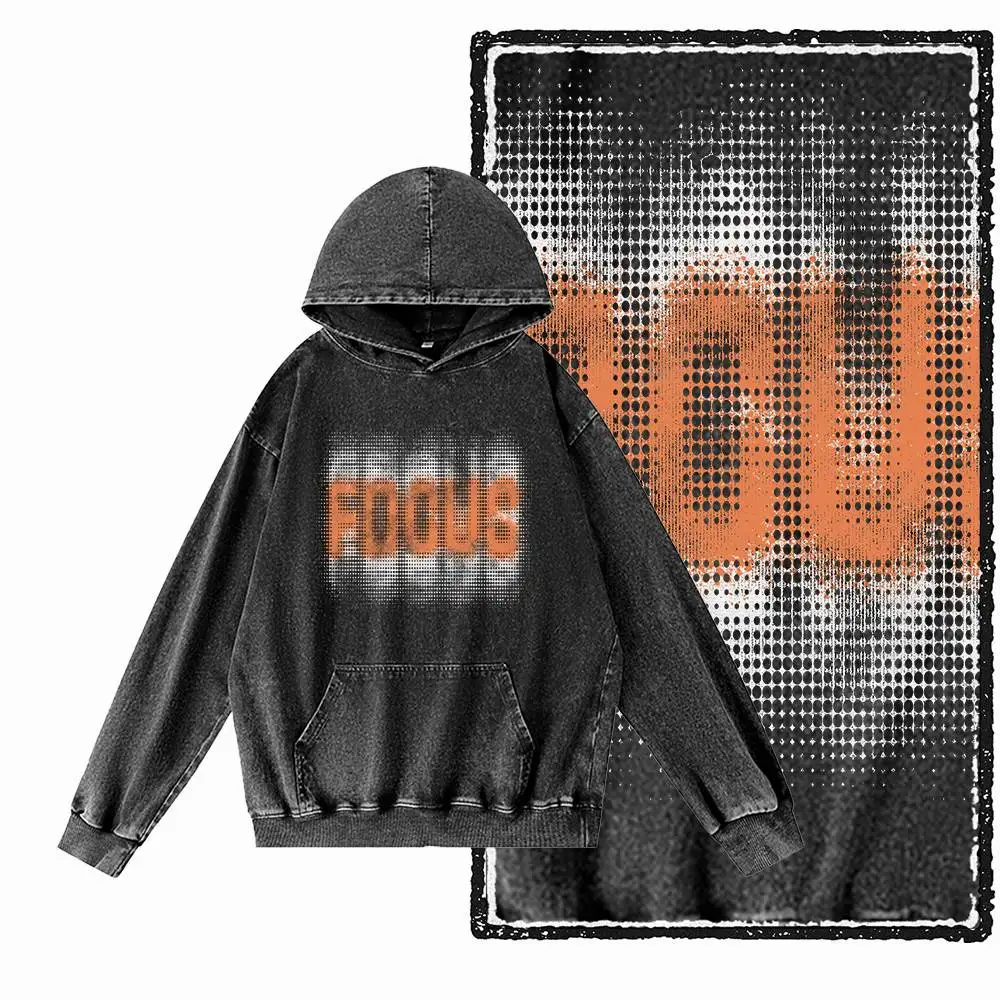 

G09 Acid Washed Черные хлопковые мужские уличные толстовки с креативным рисунком | Мужская толстовка большого размера Cool Vintage с круглым вырезом