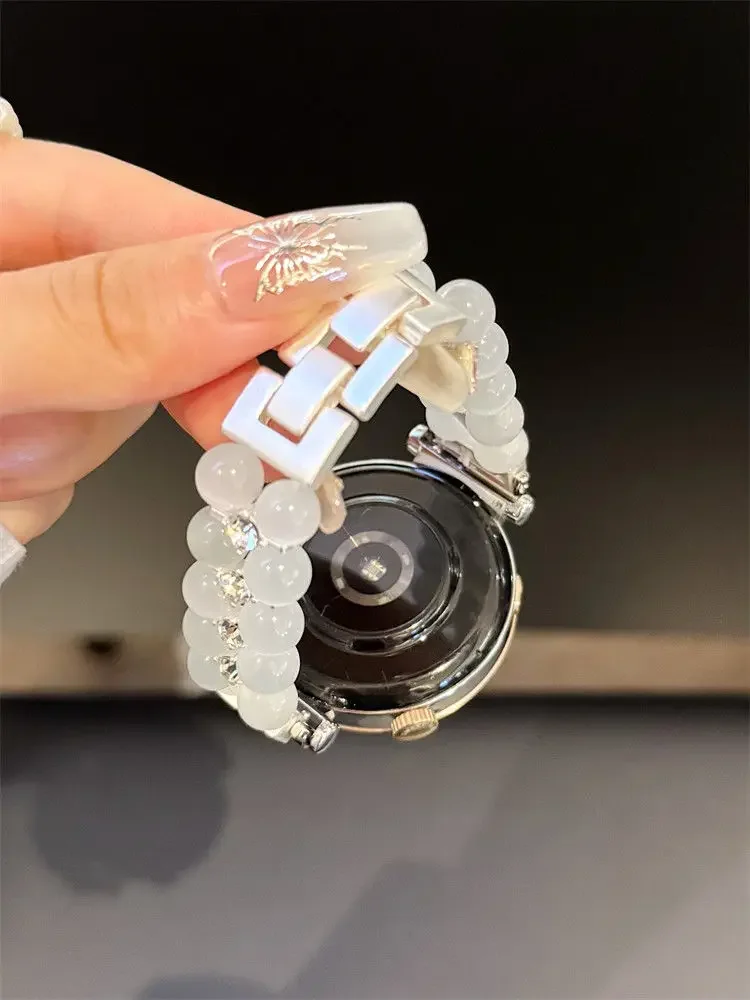 

Versatile bead cat eye stone bracelet suitable for Huawei GT5/GT5 Pro/GT4/GT2/3/4 22mm/20mm/18mm watch straps