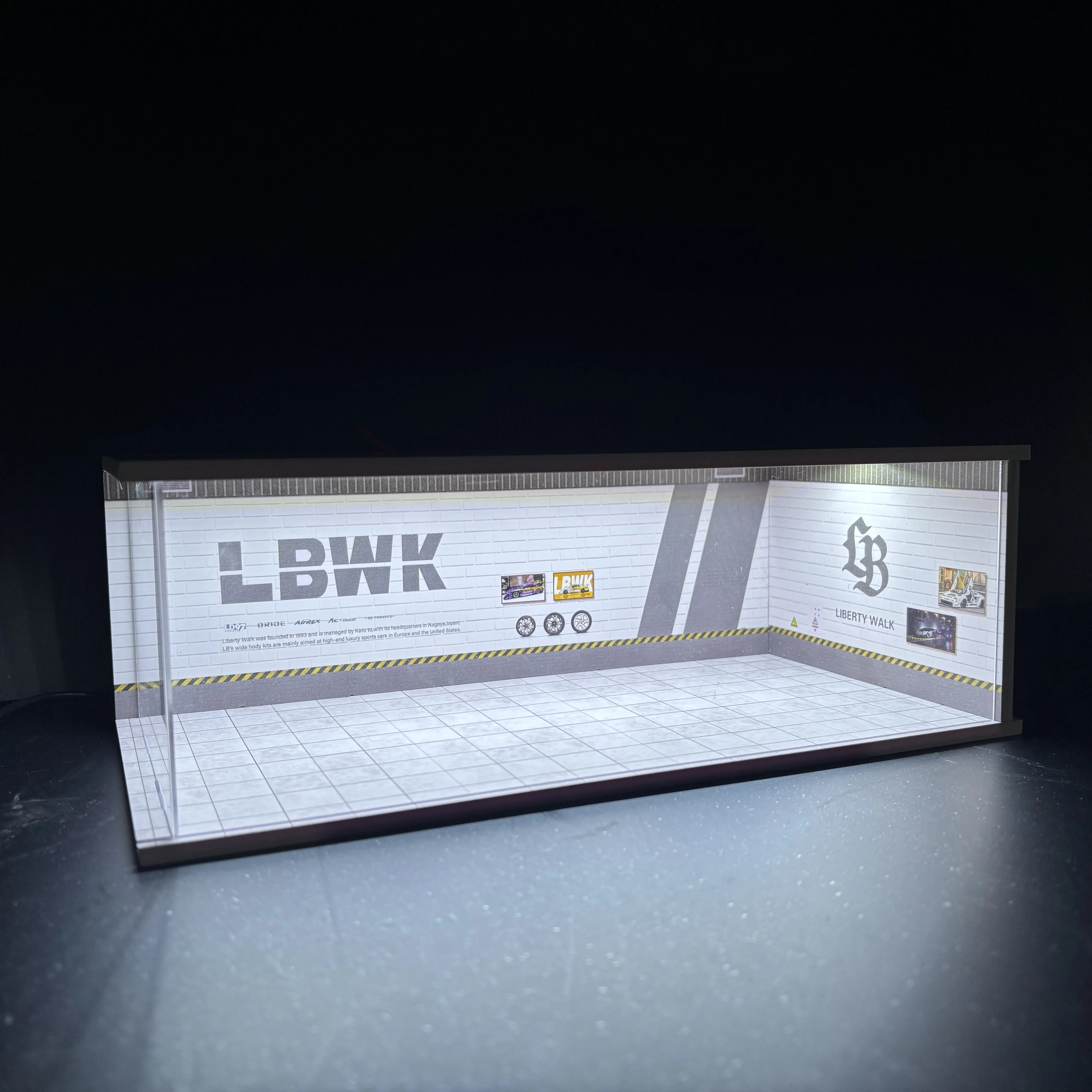 1/64 Auto-Garagen-Diorama Miniatur-Parkplatzmodelle Legierung Auto-Modellautoszenen-Aufbewahrungs- und Präsentationsbox Auto-Modell-Sammelboxen – Detail 12