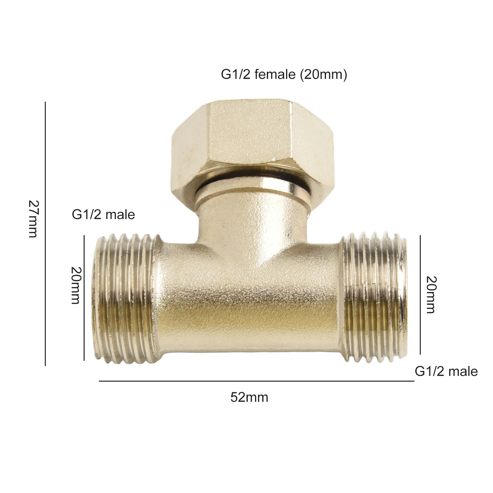 Diverter Valve G1/2in 52*27mm Bidet Brass Diverter Valve G1/2 \