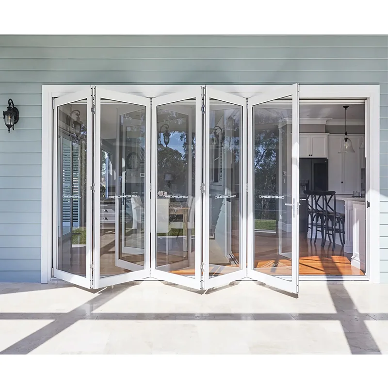 Aluminium Door Customised size Hot Triple Glazed Bifold Australian Aluminum Bi Folding Patio Doors