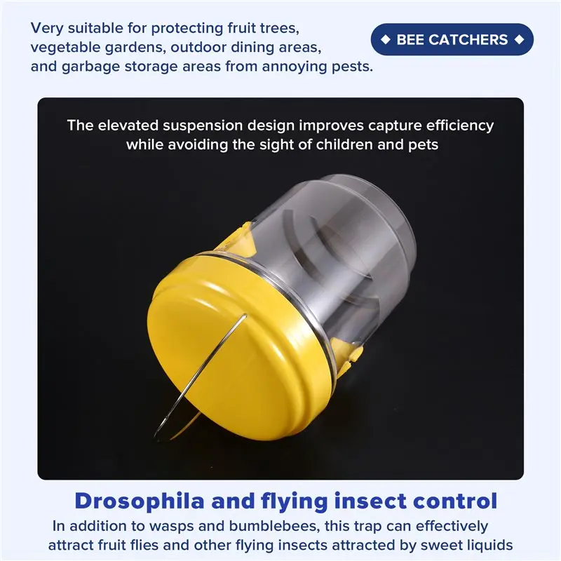 【ALLOWANCE】Protecting For Garden Bees For Garden Balcony, 3PCS Outdoor Insect Traps, Hanging Bee Traps, Fruit Fly Traps, Wasp Tr