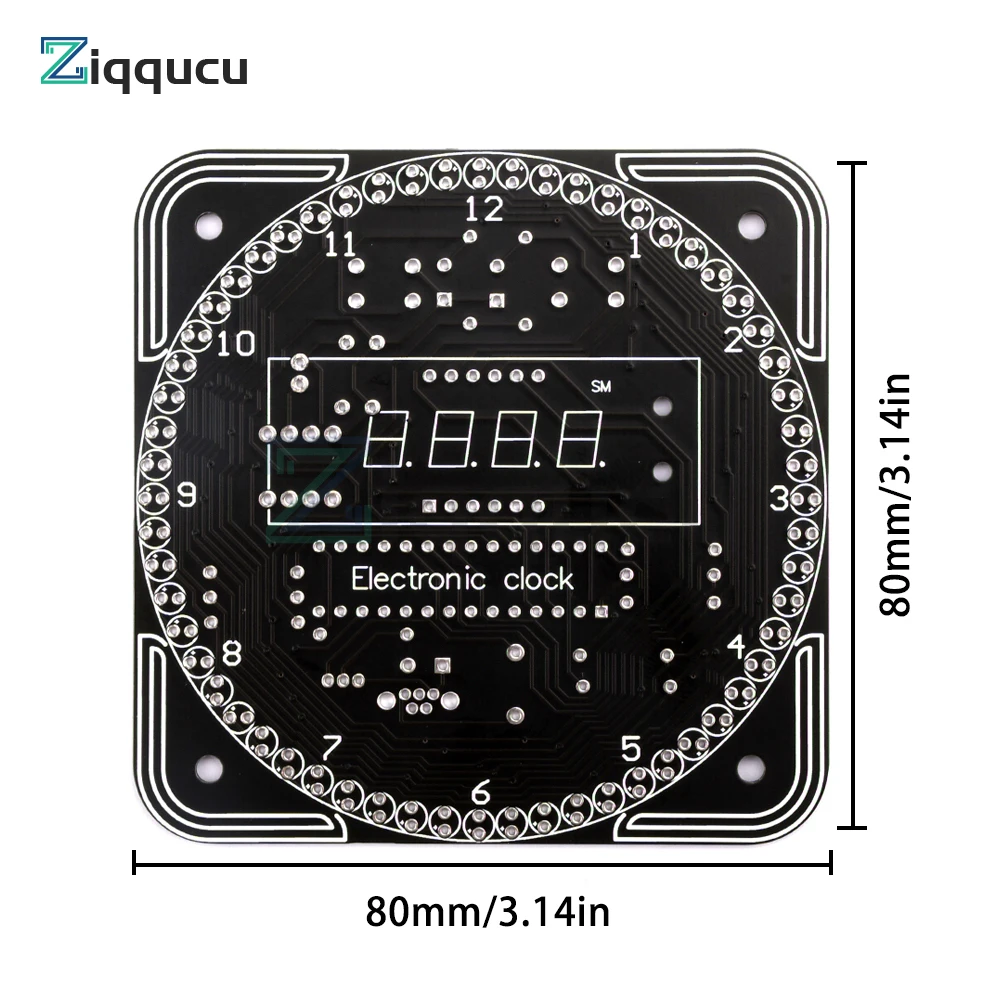 Electronic Clock Kit Digital DIY Light Control Rotation Digital LED Temperature & Time Display Tool Set for Soldering Practice