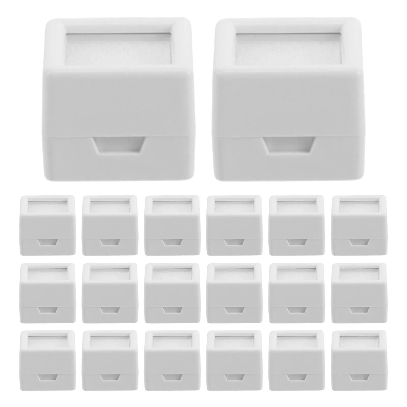 

20Pcs Small Gemstone Display Box Square Clear Acrylic Jewelry Storage Case Crystal Lid Loose Display Packaging Box