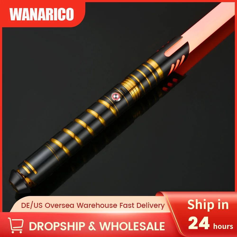 Wanarico rgb swing liso/xenopixel lightsaber fx dueling pesado com 18 conjuntos de fontes de som efeitos e cores alça de alumínio