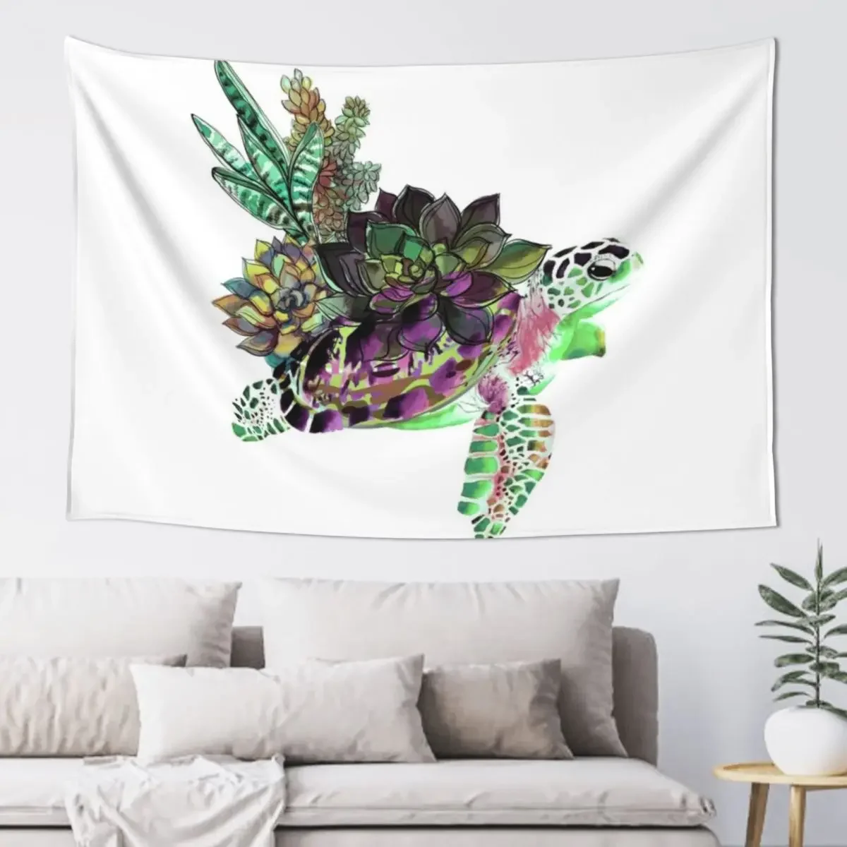

Succulent Turtle Tapestry Wall Decor Hanging Decoration For Bedroom Room Decor Korean Style Tapestry
