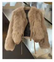 Autumn Winter Women Imitation Fox Fur Coat 2025 New Light Luxury Lace-Up Women'S Fur Coat Top Women Loose Fashion Fur Jacket 6