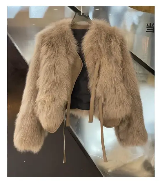 Autumn Winter Women Imitation Fox Fur Coat 2025 New Light Luxury Lace-Up Women'S Fur Coat Top Women Loose Fashion Fur Jacket 6 Autumn Winter Women Imitation Fox Fur Coat Light Luxury Lace-Up Women'S Fur – view 6
