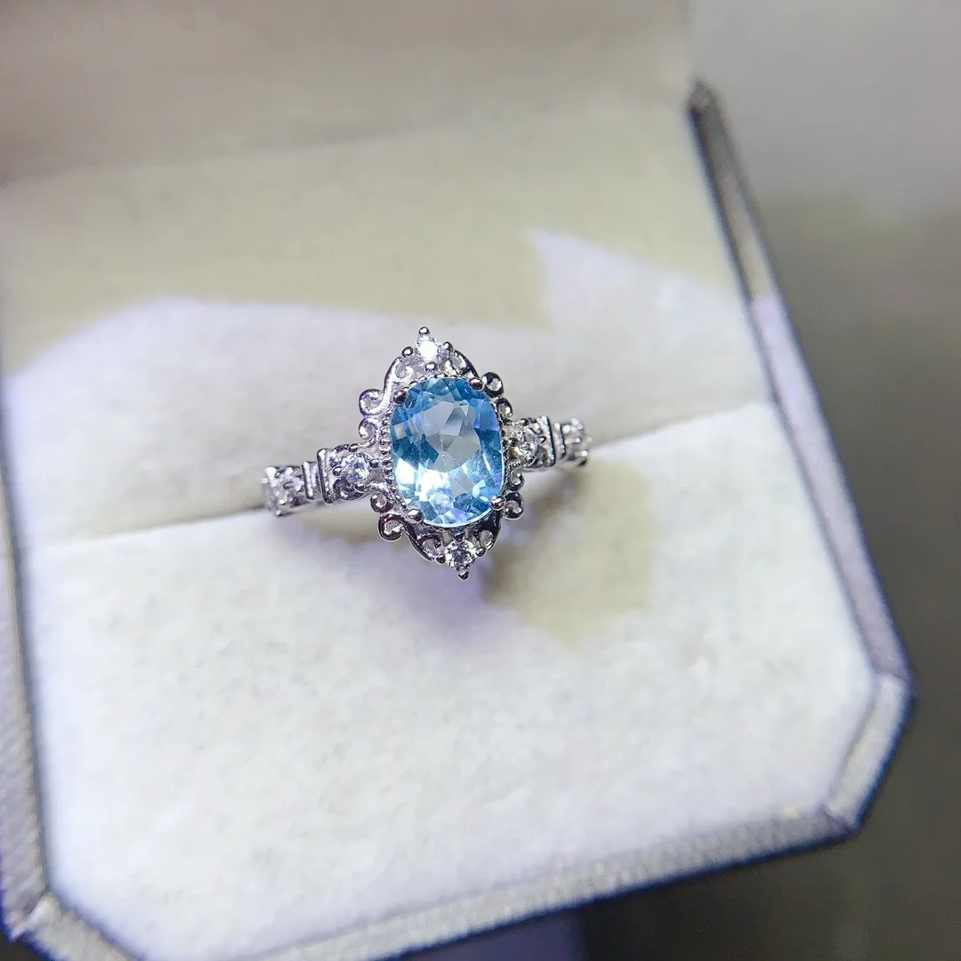 

Очаровательное кольцо из стерлингового серебра 925 пробы с топазом, элегантное женское модное ювелирное изделие, предназначенное для стильной одежды для повседневной встречи