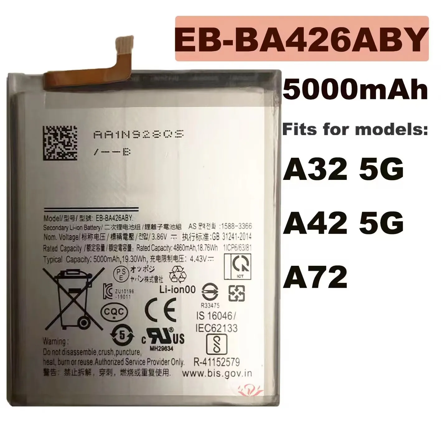 For Samsung A32 A42 A72 EB-BA426ABY original battery, mobile phone battery replacement repair parts, free tools